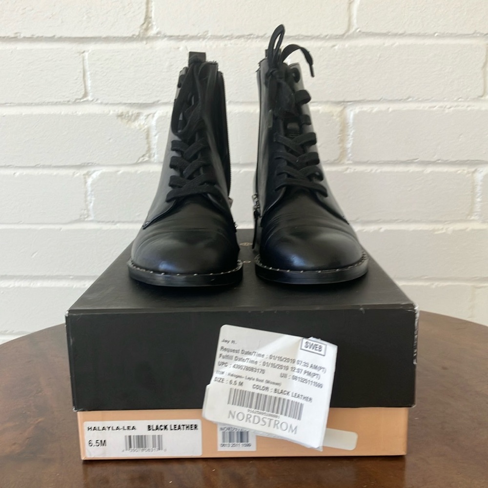 Halogen  Halayla-Lea Black Leather Boots